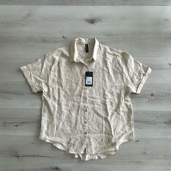 Linen House Nimes‎ Linen Sleepshirt Natural L NWT - Picture 4 of 6